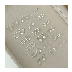 Boucles d'oreilles triangulaires en argent 925 pour femmes, bijoux anti-allergiques, pendientes de aro de acero con aplicaciones - Product Image 1