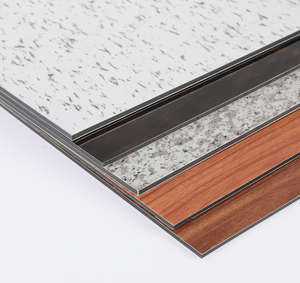 Panneaux muraux décoratifs extérieurs légers et ignifuges en composite d'<span class=keywords><strong>aluminium</strong></span> à <span class=keywords><strong>texture</strong></span> bois, écologiques, 3 mm/4 mm, pour hôtels modernes - Product Image 2