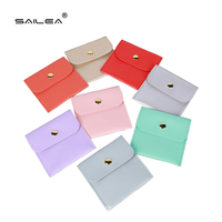 Kantong Perhiasan Kulit PU dengan Logo Custom, Logo Embos, Amplop dan Kantong Datar dengan Kancing, Kemasan Perhiasan, Pochette Bijoux, Sieraden Tas