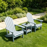 Ensemble de chaises de jardin portables en HDPE au design moderne avec table d'appoint pour l'utilisation dans les jardins, les hôtels et les cours – Meubles de patio faciles à assembler