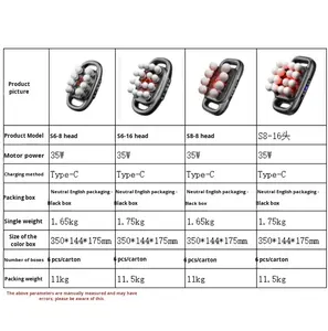 Pistola de Masaje de 16 Cabezales con Terapia de Luz Roja, Masajeador de Tejido Profundo 8 en 1, 30 Velocidades Ajustables, 48 kg de Empuje, Gran Cobertura para Atletas - Product Image 5