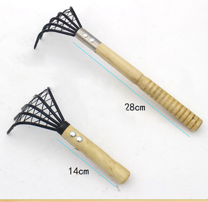 Râteau <span class=keywords><strong>à</strong></span> <span class=keywords><strong>palourdes</strong></span> <span class=keywords><strong>à</strong></span> 5 dents avec filet en maille, râteau de plage manuel en bois pour creuser les <span class=keywords><strong>palourdes</strong></span>, les huîtres et les fruits de mer - Product Image 1