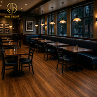 Meubles commerciaux Ron Group, table carrée en bois sur mesure pour restaurant, ensemble de chaises rembourrées, banquette en cuir en forme de L