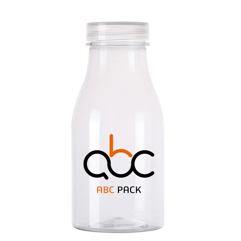 330 ML food grade PET transparent yogurt bottle, plastic milk bottle with printing