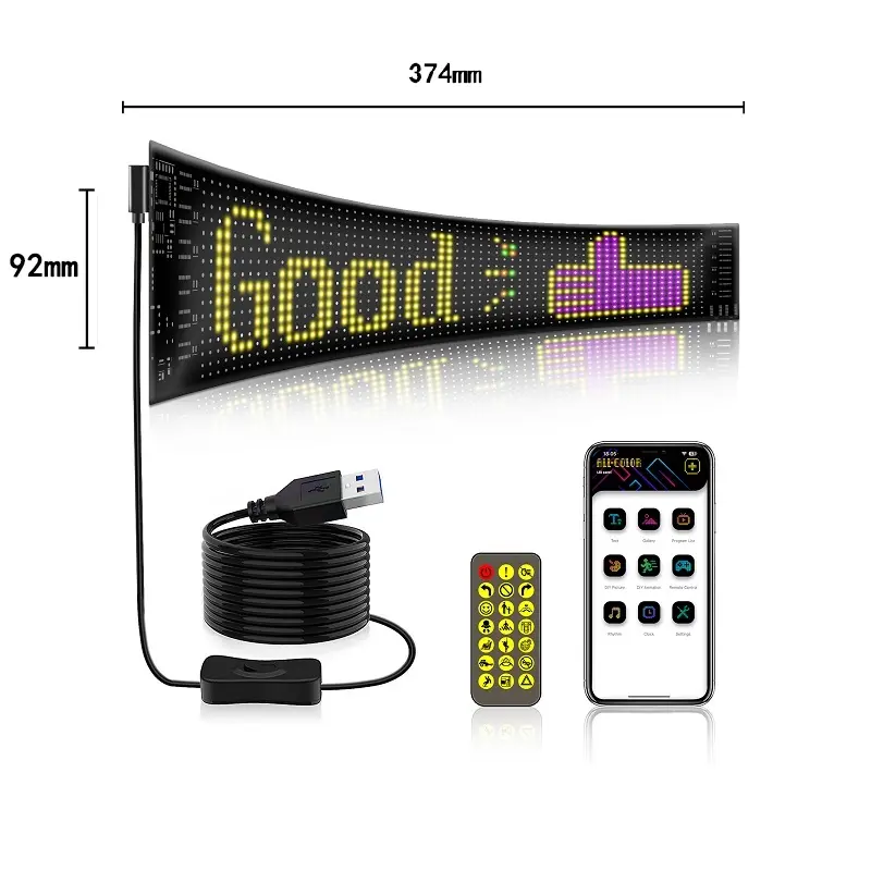 Tiny gift box package led shop signs display smart app transparent flexible led display USB 5V rgb led signs for car decor