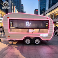 Remorque BBQ haut de gamme en acier inoxydable, camion à café élégant, chariot à gelato