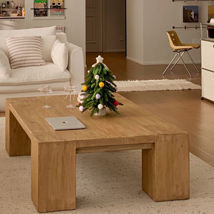 Ensemble de table de canapé d'appoint en bois massif de style nordique bureau de centre de café et de thé de loisirs élégant et durable - Product Image 1