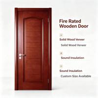 Timber Traditional Fire Rated Door Single Leaf 30 Minute BS476 Oak Veneer Solid Core Concealed Closer Residential Bedroom OEM