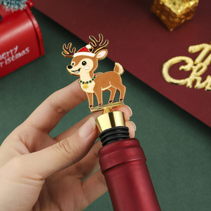 Christmas Reindeer <b>Wine</b> <b>Stopper</b> Gold Silver Metal Bottle Seal Christmas Gift - Product Image 5