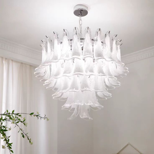 Lustre en verre et fer forgé Meiliya, style <span class=keywords><strong>vintage</strong></span> français, taille moyenne, à plusieurs niveaux, avec LED, garantie 2 ans, installation facile - Product Image 1
