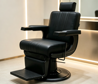 Chaise de barbier professionnelle de luxe, confortable, inclinable, pivotante, hydraulique, pour hommes, salon de coiffure