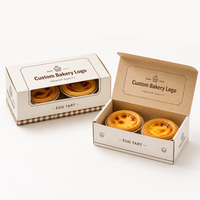 Boîte à tartelettes pliable en carton écologique pour boulangerie, emballage personnalisé imprimé et coloré pour l'alimentation durable