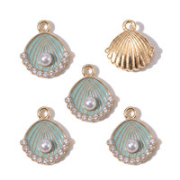 Breloque en alliage de zinc effet goutte d'huile, coquille de perle, pour bracelet DIY, porte-clés, style foulard, origine Yiwu, modèle W891