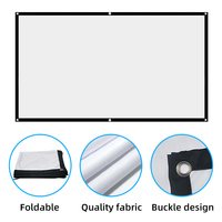 Écran de projection pliable en soie de lait, format 16:9, lavable, anti-plis, 4K 1080P, portable, multi-tailles, pour intérieur et extérieur, vente en gros
