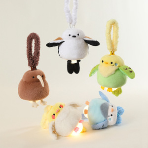 Porte-clés lumineux en peluche : Perroquet, Pinson, Moineau, Hibou – Jouet en peluche avec éclairage LED, petite lampe, figurine de dessin animé, pendentif - Product Image 2