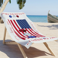 Ventes chaudes : Serviette de plage en microfibre pour le 250e anniversaire, séchage rapide, absorbante, légère, pour la plage, la piscine, le camping