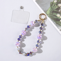 Bracelet de téléphone portable avancé avec pendentif lumineux coloré en forme de rose pour les cœurs des filles, perles de cristal suspendues, portable