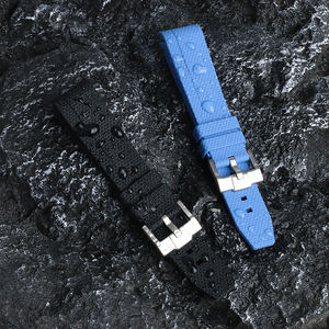 Correa de Reloj de Goma Tejida con Extremo Curvo Onthelevel, con Hebilla de Pin, Diseño Transpirable, Negra, para Relojes <span class=keywords><strong>Moonswatch</strong></span> de 20 mm - Product Image 2