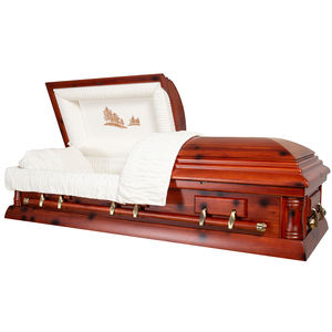 Fournitures funéraires Cercueil humain Surface originale naturelle Bois de pin massif Crémation Cercueil en bois Adulte Eco Cercueil - Product Image 4