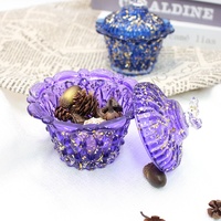 FENGJUN Lot de 4 bocaux à bonbons Halloween bol à sucre en verre de forme irrégulière pour la cuisine pour les collations yaourt avoine champignons