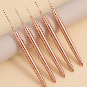 Pinceau à ongles en nylon ultra-fin de style japonais, manche en métal Kolinsky, plat, spécial pour la peinture de couleur, fleurs, salon de manucure - Product Image 1