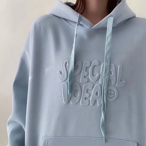 Chất Lượng Cao Không Có Dây Lông Cừu Áo Thun Áo Tùy Chỉnh Dày Bông 3D Logo Dập Nổi Phun In Thân Thiện Với Môi Mùa Xuân Nặng - Product Image 5