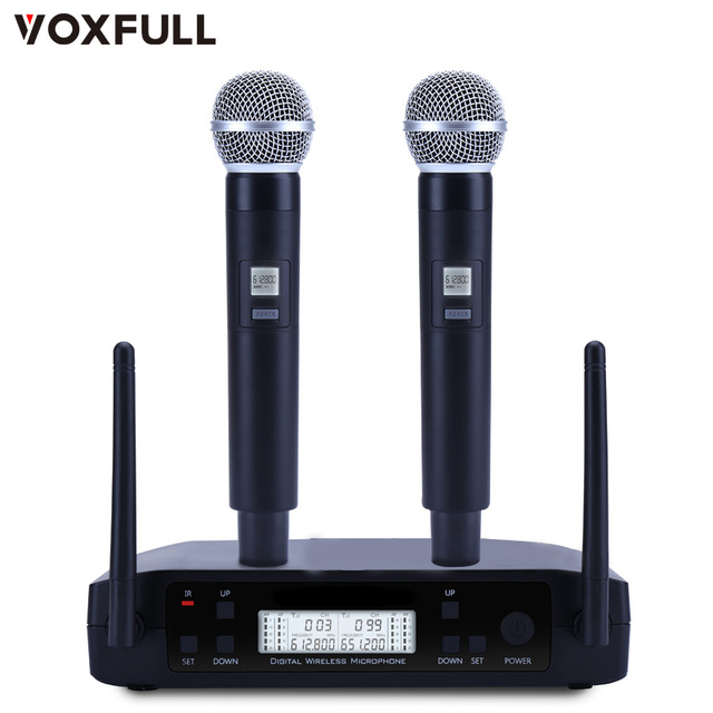 Voxfull GLXD4 Professional UHF Wireless Mic Karaoke DJ Noise Cancelling Lightweight Handheld Microphone System