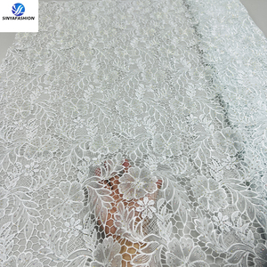 Tela de encaje de cordón de <span class=keywords><strong>guipur</strong></span> africano blanco Sinya <span class=keywords><strong>con</strong></span> <span class=keywords><strong>piedras</strong></span>, gran oferta, telas de encaje de Organza bordadas <span class=keywords><strong>con</strong></span> láser Sexy para mujer - Product Image 2