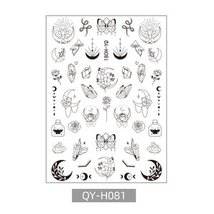 Graffiti cruzado de retrato de letras florales europeas y americanas al por mayor con pegatinas adhesivas para uñas - Product Image 6