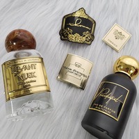 Autocollants personnalisés pour vin, logo imprimé, étiquette de parfum de luxe, autocollant en métal doré pour flacon de parfum