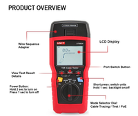 UNI-T UT685A/B Détecteur de câbles portable, localisateur de fils, kit de test NCV POE TDR, longueur 500m, RJ45 Coax pour ingénieur en câblage