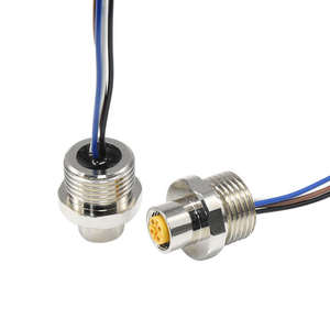 Conector Hembra M12-A-5p Automotriz Impermeable IP67 de Latón Niquelado, Receptáculo de 60V 4A para Montaje en Panel - Product Image 4