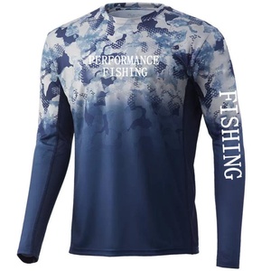 เสื้อยืดตกปลาแขนยาวสำหรับแข่งขัน สีน้ำเงิน รุ่นใหม่ล่าสุด ลดราคาพิเศษ ผลิตจากโพลีเอสเตอร์ 88% สแปนเด็กซ์ 12% ขายส่งเสื้อผ้าตกปลา - Product Image 6