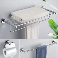 Accessoires de salle de bain : Ensemble de porte-serviettes pliable en acier inoxydable pour hôtel
