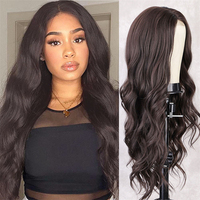 Perruque longue ondulée de 26 pouces pour femme, douce et volumineuse, avec nœuds, résistante à la chaleur, en fibre haute température, style brésilien/vietnamien pour femmes noires