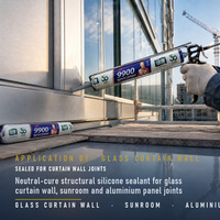 Mastic silicone neutre 9900 résistant aux intempéries pour collage de murs-rideaux et façades vitrées – Fournisseur de cartouches