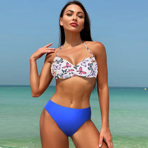 Women's <b>Bikini</b> Swimsuit 2 Piece <b>Set</b> Crossed Halter Twist Design For Swimming And Water Sports - Product Image 2