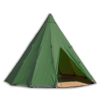 Tente tipi en toile de 3 m pour le camping Tente tipi imperméable de style indien pour 5 personnes Tente tipi traditionnelle d'hiver avec trou de cheminée