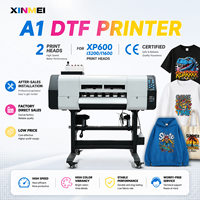 Imprimante DTF A1 60 cm 24 pouces à double tête, machine d'impression DTF pour t-shirts, imprimante DTF pour t-shirts avec têtes I1600 I3200 XP600