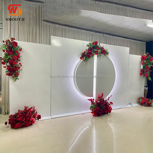 Arche de mariage en fer blanc personnalisable avec design miroir, grand support de fond floral pour décoration d'événements - Product Image 6