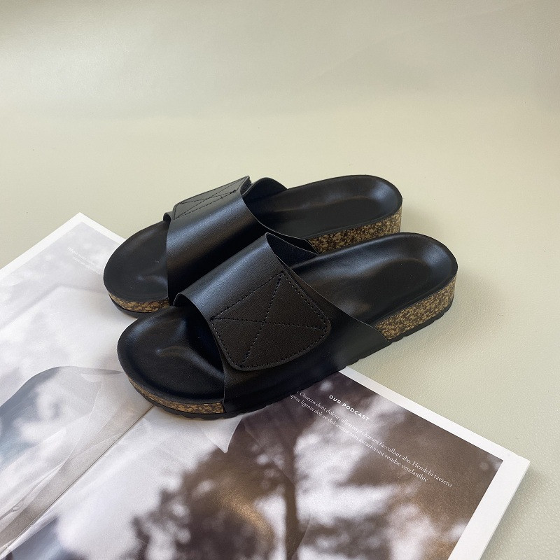 Fashion Girls Casual Cork Slippers Rubber Soft Sole Flat Sandals Women