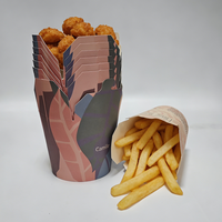 Boîte alimentaire jetable personnalisable à fond rond pour snacks, frites, nouilles et barbecue