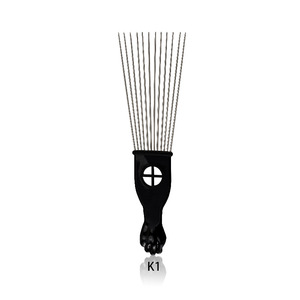 Pettine Afro Lungo in Metallo Nero per Salone, Strumento Professionale per Capelli Afro, Pettine per Olio e Styling per Uomini e Donne - Product Image 2