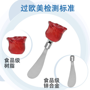 Red Rose Butter <b>Knife</b> Cheese Spreader Dishwasher <b>Safe</b> Cake Spreader Silver Handle Solid Color Valentine's Day Gift - Product Image 3