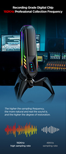 Streaming Gaming Computer Micrófono USB PC Condensador RGB Light Micrófono <span class=keywords><strong>para</strong></span> grabación de video Youtube Studio - Product Image 3