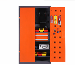 Workshop Garage Storage Equipment Cabinet Heavy Duty Garage 2 Swing Door Steel <b>Tool</b> Cabinet with Drawers and Adjustable Shelves - Product Image 4