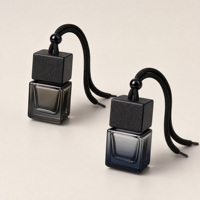 Flacon diffuseur de parfum pour voiture en verre dégradé, 8 ml, avec bouchon en bois noir, mini, classique, de luxe, à suspendre, vide, pour huiles essentielles