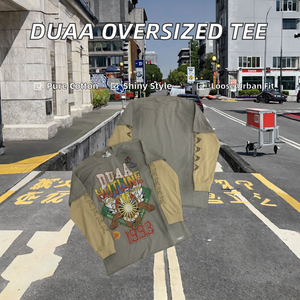 Camisetas DUAA de Manga Larga con Estampado Hip Hop y Pedrería, Oversize, para Hombre, 100% Algodón, Nuevo 2026 - Product Image 2