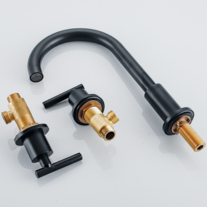 <span class=keywords><strong>Robinet</strong></span> de lavabo 3 trous <span class=keywords><strong>noir</strong></span> <span class=keywords><strong>mat</strong></span> <span class=keywords><strong>robinet</strong></span> d'eau à <span class=keywords><strong>main</strong></span> double poignée <span class=keywords><strong>robinet</strong></span> de lavabo rotatif à 360 ° pour salle de bain - Product Image 3