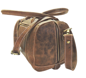 Customized Vintage Buffalo Genuine <b>Leather</b> <b>Small</b> Sports Travel Unisex Gym <b>Bag</b> Workout <b>Bag</b> with <b>Shoulder</b> Belt for Daily Use - Product Image 1